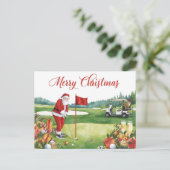 Golf Christmas  Let’s Par tee with Santa Claus   Feestdagenkaart (Staand voorkant)