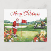 Golf Christmas  Let’s Par tee with Santa Claus   Feestdagenkaart (Voorkant)