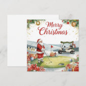 Golf Christmas Let’s Par tee with Santa Claus Feestdagenkaart (Voorkant / Achterkant)