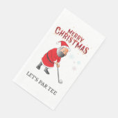 Golf Christmas Let's Par t-shirt met de Kerstman Servet (Hoek)
