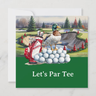 Golf Christmas Let's Par t-shirt met golftas Kaart