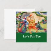 Golf Christmas Let's Par t-shirt met golftas Kaart (Voorkant / Achterkant)