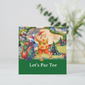 Golf Christmas Let's Par t-shirt met golftas Kaart (Staand voorkant)