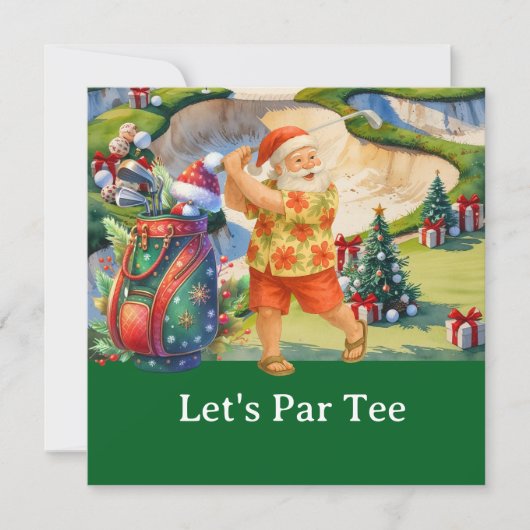 Golf Christmas Let's Par t-shirt met golftas Kaart (Voorkant)