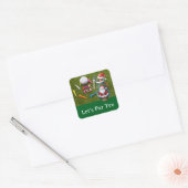 Golf Christmas Let's Par t-shirt met golftas Vierkante Sticker (Envelop)