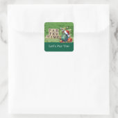 Golf Christmas Let's Par t-shirt met golftas Vierkante Sticker (Tas)