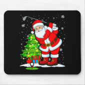 Golf Christmas Men Club Playing Santa Claus  Muismat (Voorkant)