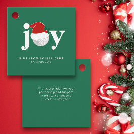 Golf Christmas Party Gift Tag Joy Modern Green Bedankjes Labels