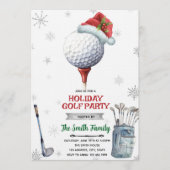 Golf Christmas Party Invitation Kaart (Voorkant)
