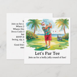 Golf Christmas Party Let’s Par tee with Santa  Kaart