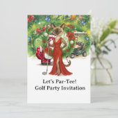 Golf Christmas Party op het zetten van groen Kaart (Staand voorkant)