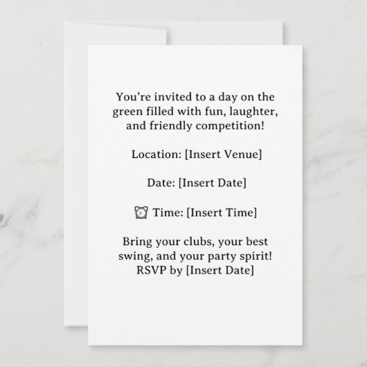 Golf Christmas Party op het zetten van groen Kaart (Achterkant)