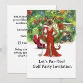 Golf Christmas Party op het zetten van groen Kaart (Voorkant / Achterkant)