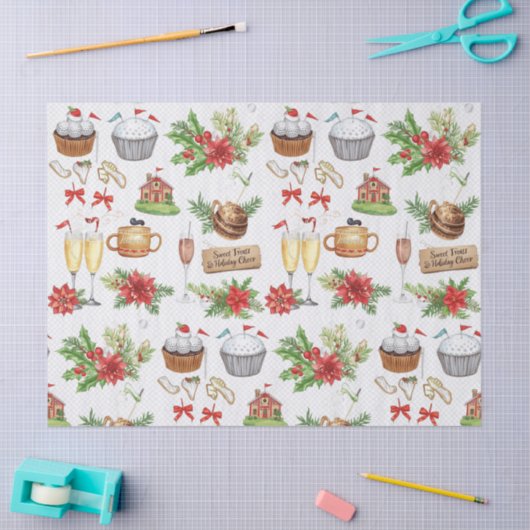 Golf Christmas Party with golf bakery themed Tissuepapier (Craft)