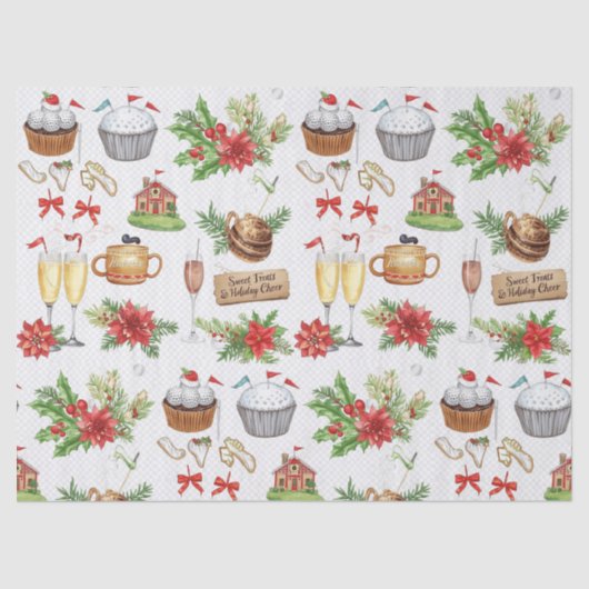 Golf Christmas Party with golf bakery themed Tissuepapier (Voorkant)