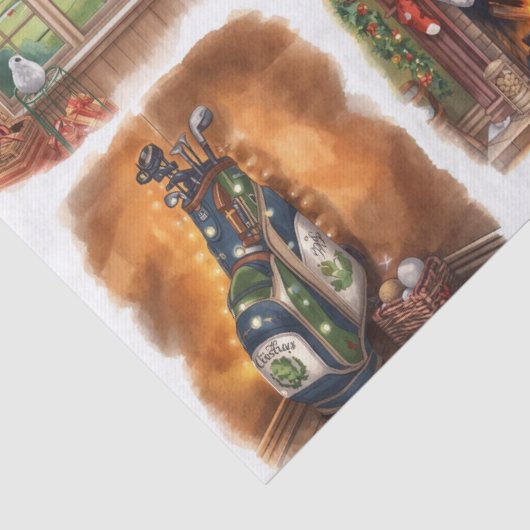 Golf Christmas Party with golf themed Tissuepapier (Detail)