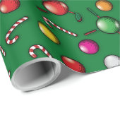 Golf Christmas Pattern Design Cadeaupapier (Rol Hoek)