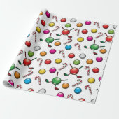 Golf Christmas Pattern Design Cadeaupapier (Uitgerold)