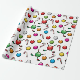 Golf Christmas Pattern Design Cadeaupapier