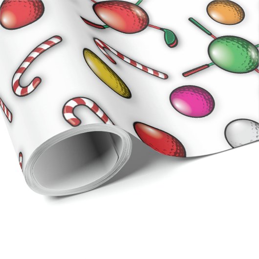 Golf Christmas Pattern Design Cadeaupapier (Rol Hoek)