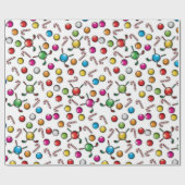 Golf Christmas Pattern Design Cadeaupapier (Vlak)