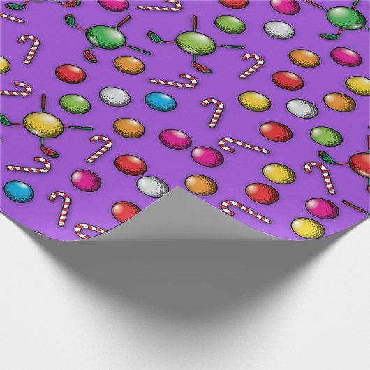 Golf Christmas Pattern Design Cadeaupapier (Hoek)