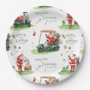 Golf Christmas Santa Golfer Course kan bij u zijn Papieren Bordje