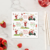 Golf Christmas Santa Golfer Course kan bij u zijn Servet (Insitu)
