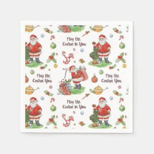 Golf Christmas Santa Golfer Course kan bij u zijn Servet