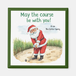 Golf Christmas Santa  May the course be with you Magneet
