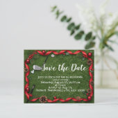 Golf Christmas save the date with golf ball Briefkaart (Staand voorkant)
