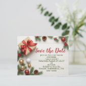 Golf Christmas save the date with golf themed Briefkaart (Staand voorkant)