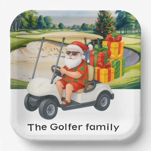 Golf Christmas Summer July Hawaii golfing themed  Papieren Bordje (Voorkant)