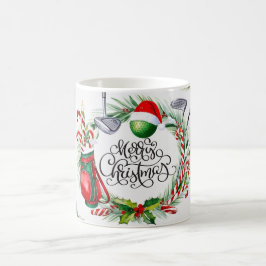 Golf Christmas thema Waterverf voor golfer Koffiemok