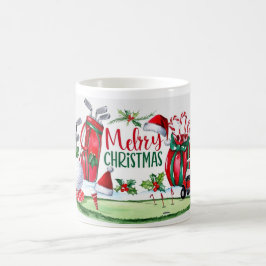 Golf Christmas thema Waterverf voor golfer Koffiemok