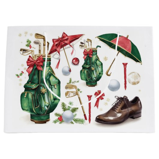 Golf Christmas themed gifts for golfer Groot Cadeauzakje (Voorkant)