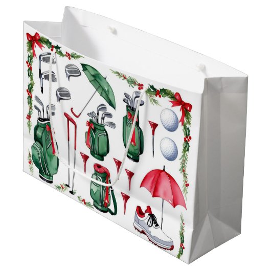 Golf Christmas themed gifts for golfer Groot Cadeauzakje (Voorkant Gekanteld)