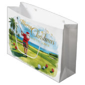 Golf Christmas themed with Santa Claus Groot Cadeauzakje (Voorkant Gekanteld)
