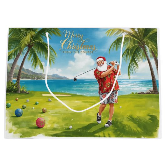 Golf Christmas themed with Santa Claus Groot Cadeauzakje (Voorkant)