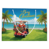 Golf Christmas themed with Santa Claus in Hawaii Groot Cadeauzakje (Achterkant)