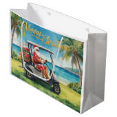 Golf Christmas themed with Santa Claus in Hawaii Groot Cadeauzakje (Voorkant Gekanteld)