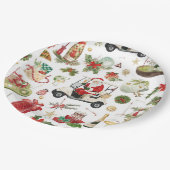 Golf Christmas with Santa Claus golfing Papieren Bordje (Gekanteld)