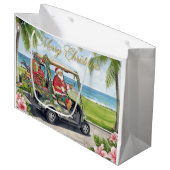 Golf Christmas with Santa Claus in Hawaii Groot Cadeauzakje (Voorkant Gekanteld)