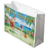 Golf Christmas with Santa Claus in Hawaii Groot Cadeauzakje (Voorkant Gekanteld)
