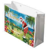 Golf Christmas with Santa Claus in Hawaii Groot Cadeauzakje (Voorkant Gekanteld)