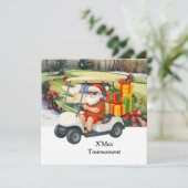 Golf Christmas with Santa Claus on Green Kaart (Staand voorkant)