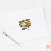 Golf Christmas with Santa Claus on Green Vierkante Sticker (Envelop)
