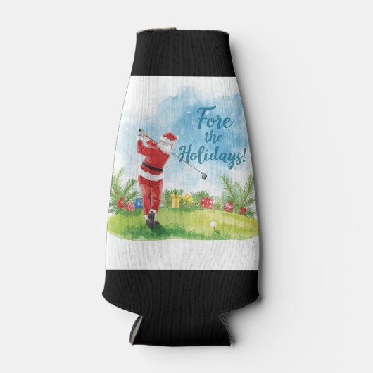 Golf Christmas with Santa Claus with funny text Flesjeskoeler (Voorkant)