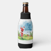Golf Christmas with Santa Claus with funny text Flesjeskoeler (Fles Voorkant)