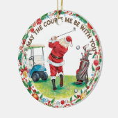 Golf Christmas with Santa Golfer on golf course  Keramisch Ornament (Links)